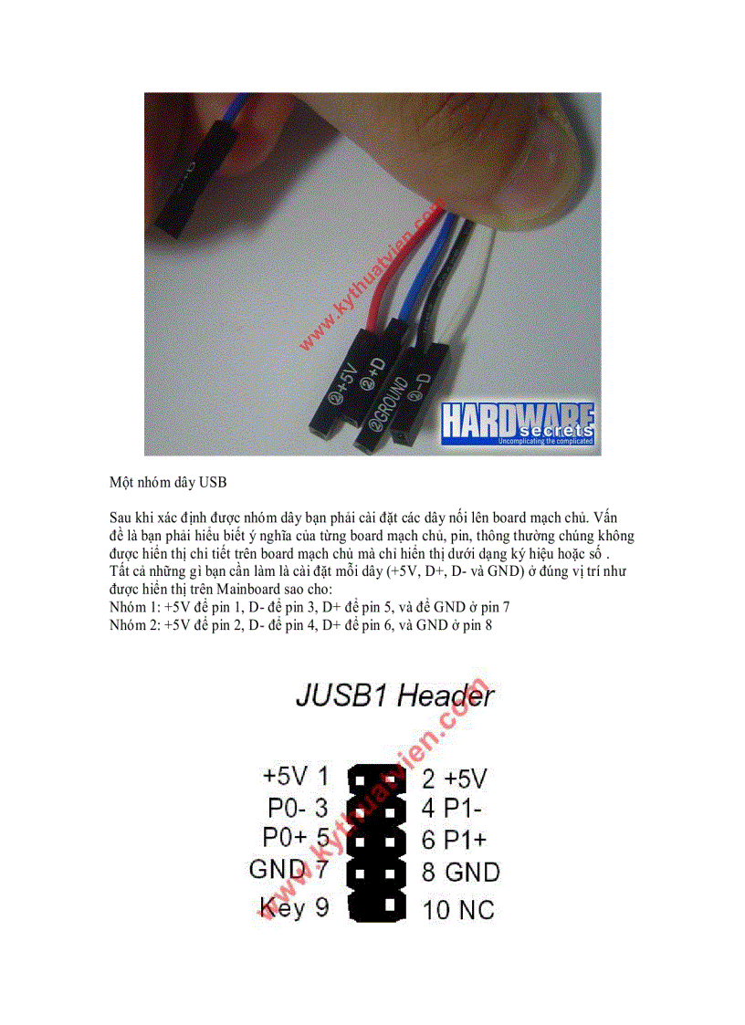 image for page Lắp cổng USB phía trước