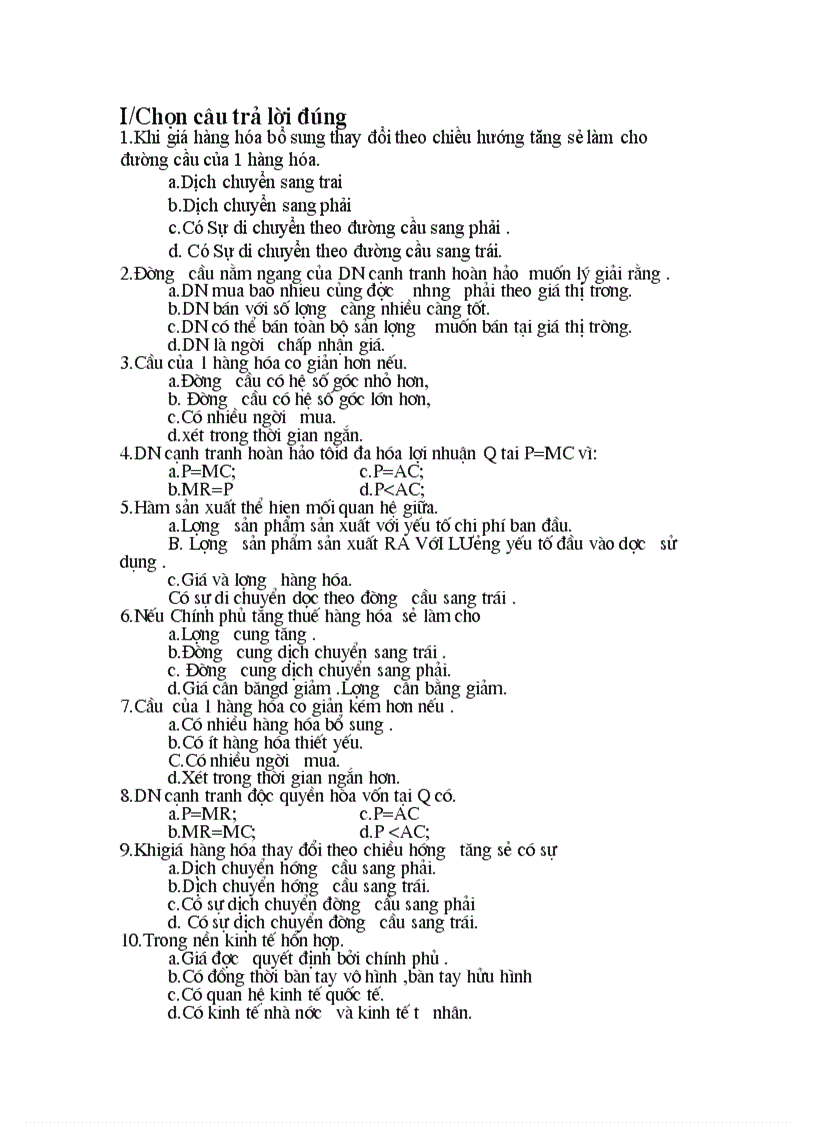 image for page Trắc nghiệm kinh tế vi mô có đáp án