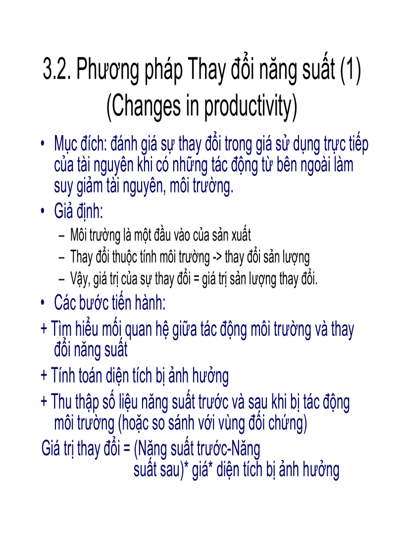 image for page Định giá giá trị kinh tế của tài nguyên và môi trường