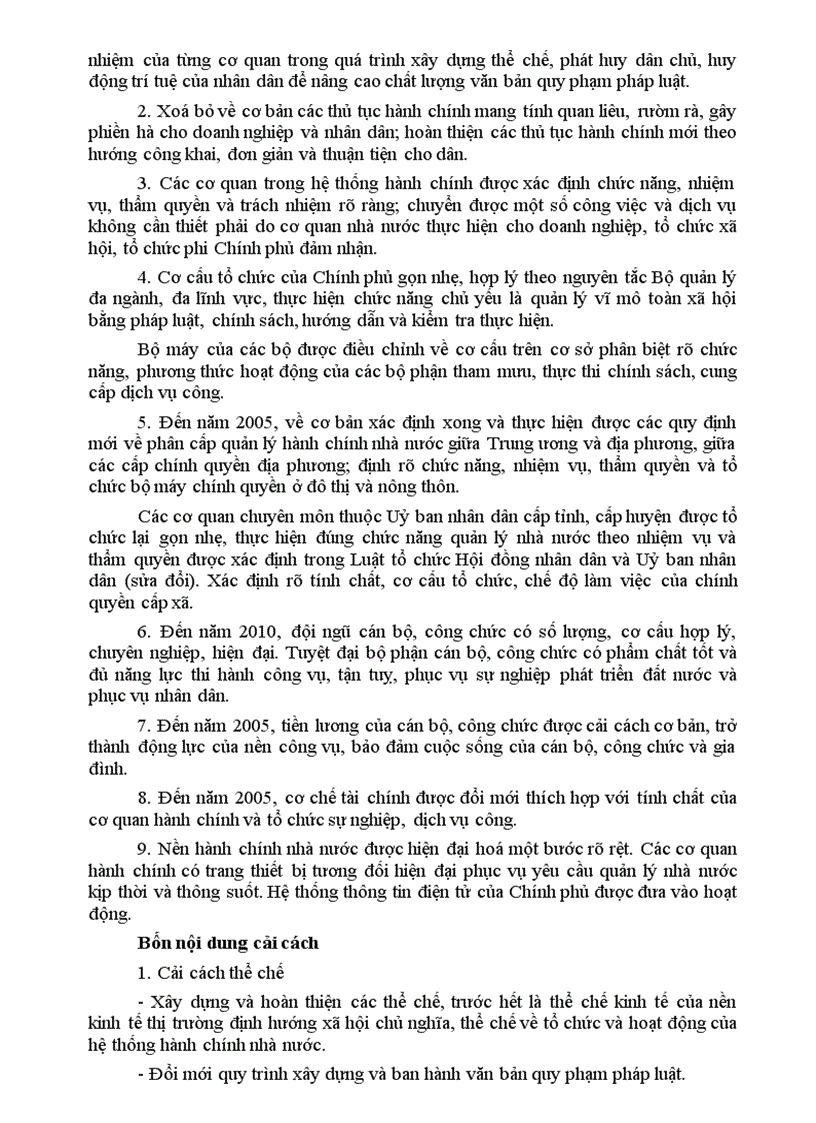 image for page Ôn tập Phần 2 Chương trình tổng thể Cải cách thủ tục hành chính 2001 2010