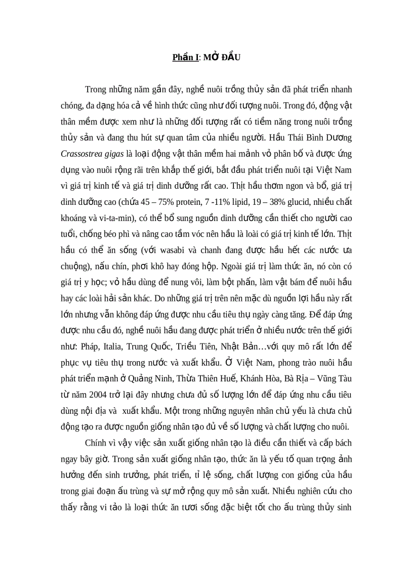 image for page Ảnh hưởng của các loài tảo khác nhau đến sự sinh trưởng và tỉ lệ sống của ấu trùng hầu thái bình dương