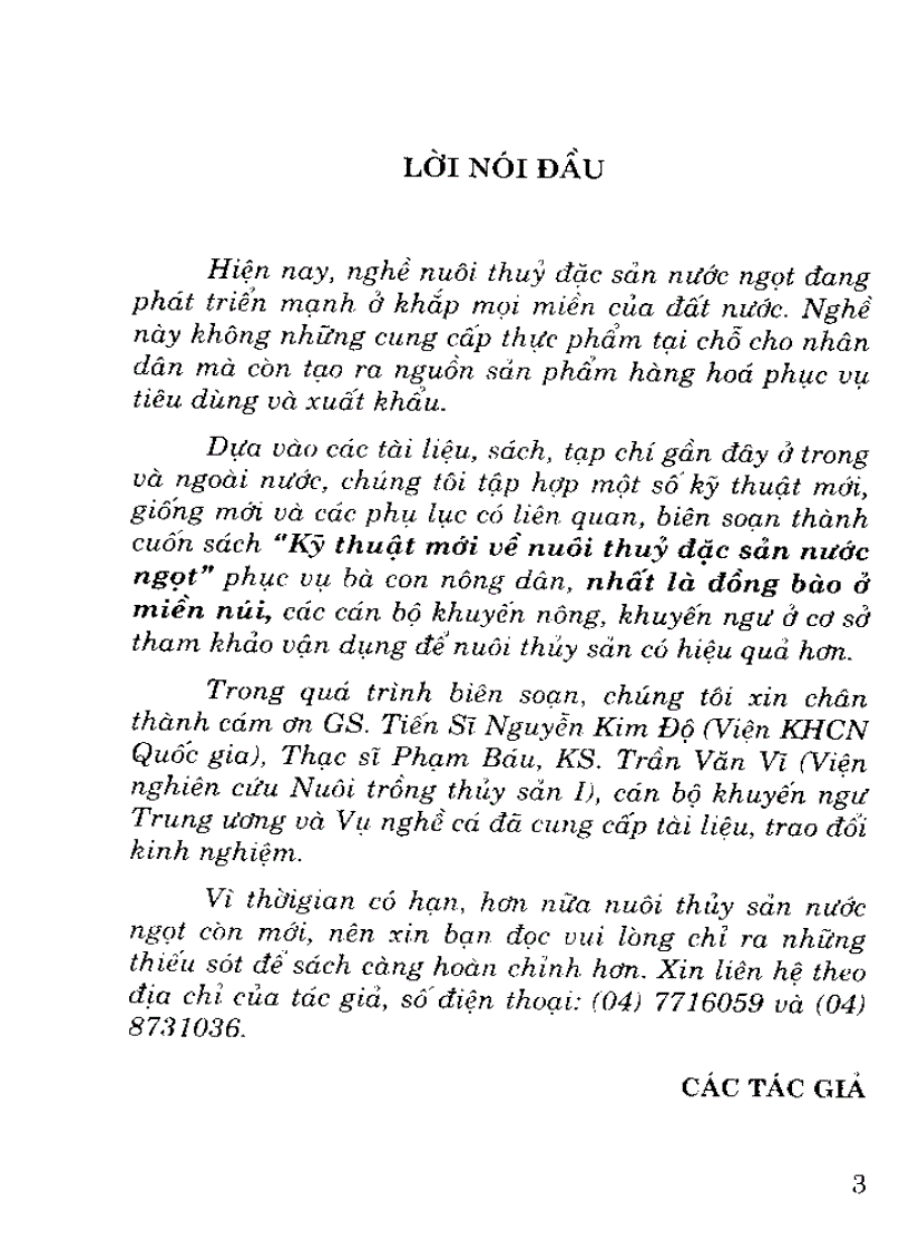 image for page Kĩ thuật mới Nuôi thủy đặc sản nước ngọt