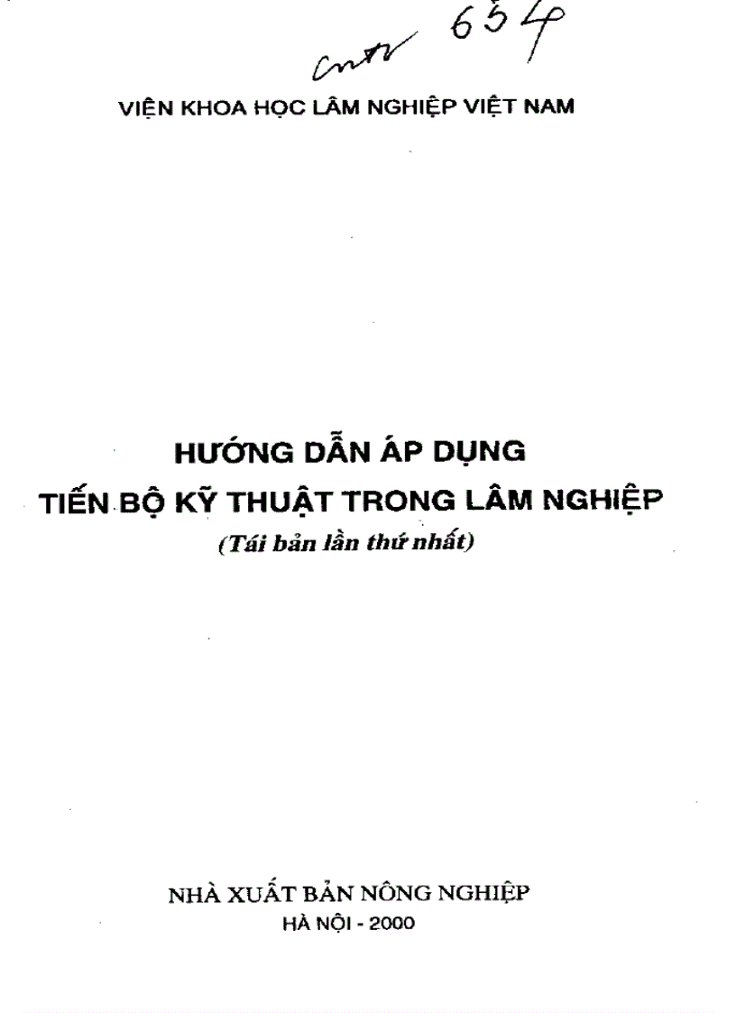 image for page Hướng dẩn áp dụng khoa học kĩ thuật trong lâm nghiệp