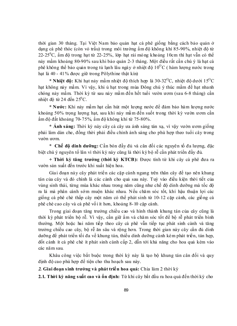 image for page Các giai đoạn sinh trưởng phát triển và yêu cầu sinh thái của cây cà phê