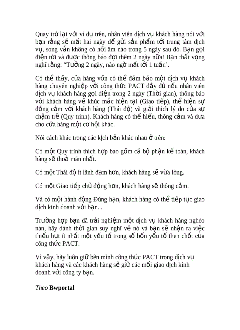 image for page Công thức PACT trong Dịch vụ Khách hàng
