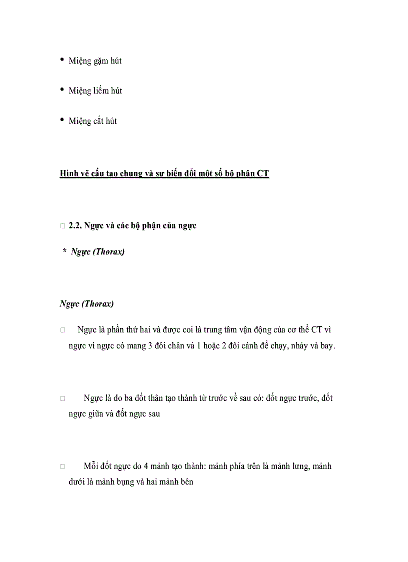 image for page Đặc điểm hình thái côn trùng