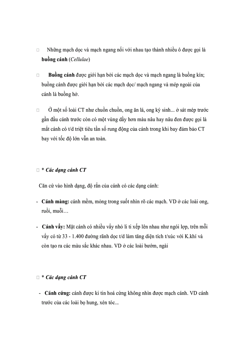 image for page Đặc điểm hình thái côn trùng