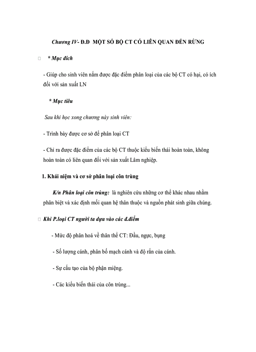 image for page Đặc điểm một số bộ côn trùng có liên quan đến rừng