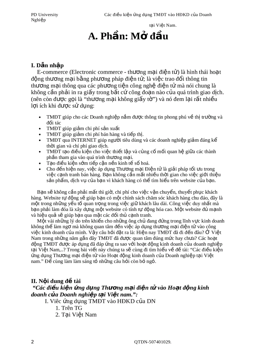 image for page Các điều kiện ứng dụng Thương Mại Điện Tử vào hoạt động kinh doanh của Doanh Nghiệp tại Việt Nam