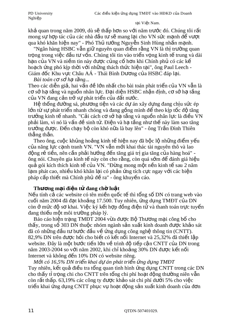 image for page Các điều kiện ứng dụng Thương Mại Điện Tử vào hoạt động kinh doanh của Doanh Nghiệp tại Việt Nam