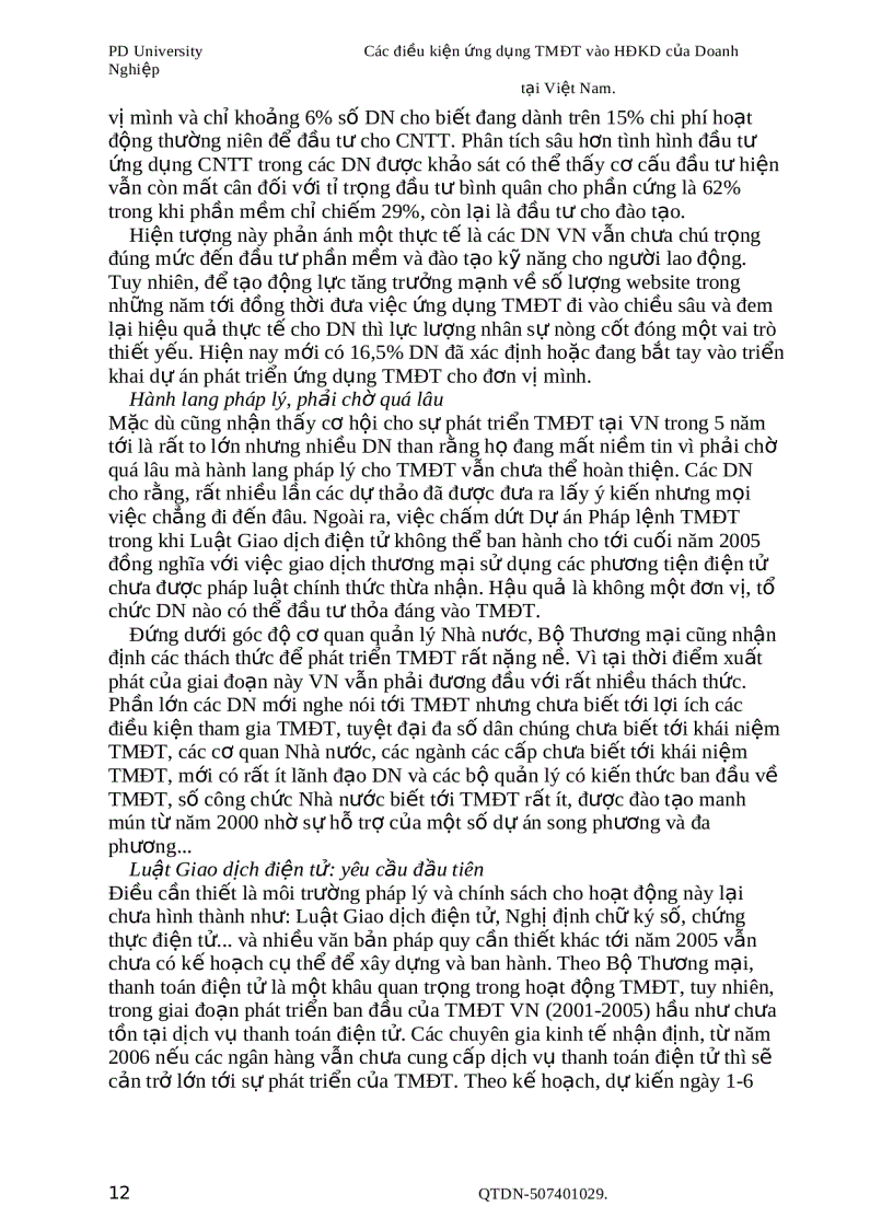 image for page Các điều kiện ứng dụng Thương Mại Điện Tử vào hoạt động kinh doanh của Doanh Nghiệp tại Việt Nam