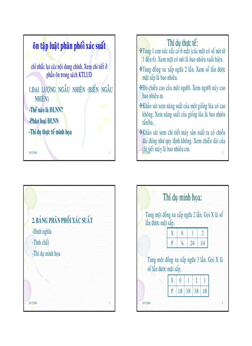 image for page Ôn tập luật phân phối xác suất