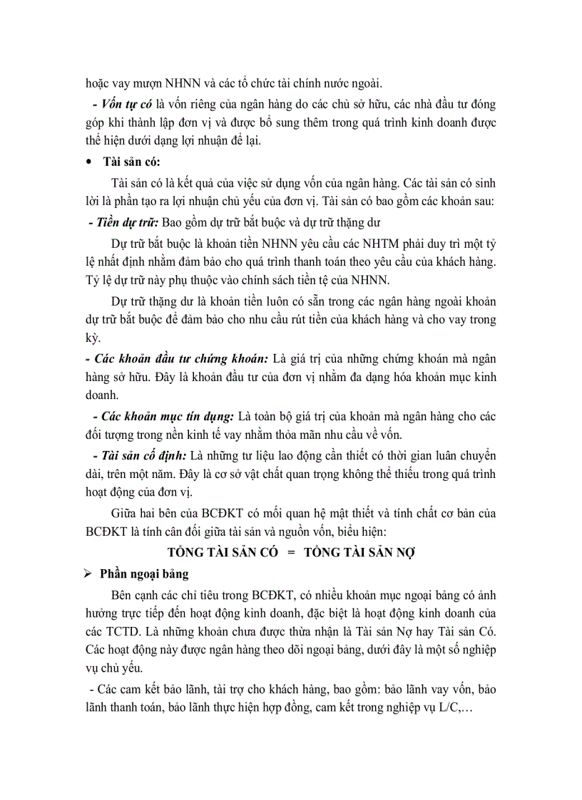 image for page Kế Toán Ngân Hàng Chương thứ hai BÁO CÁO TÀI CHÍNH TRONG CÁC NGÂN HÀNG THƯƠNG MẠI
