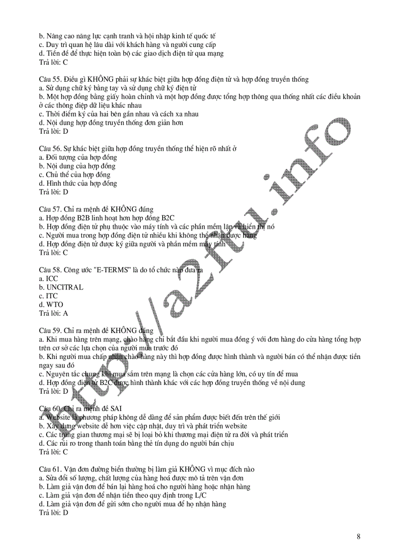 image for page C&#226;u hỏi trắc nghiệm Thương mại điện tử c&#243; đ&#225;p &#225;n