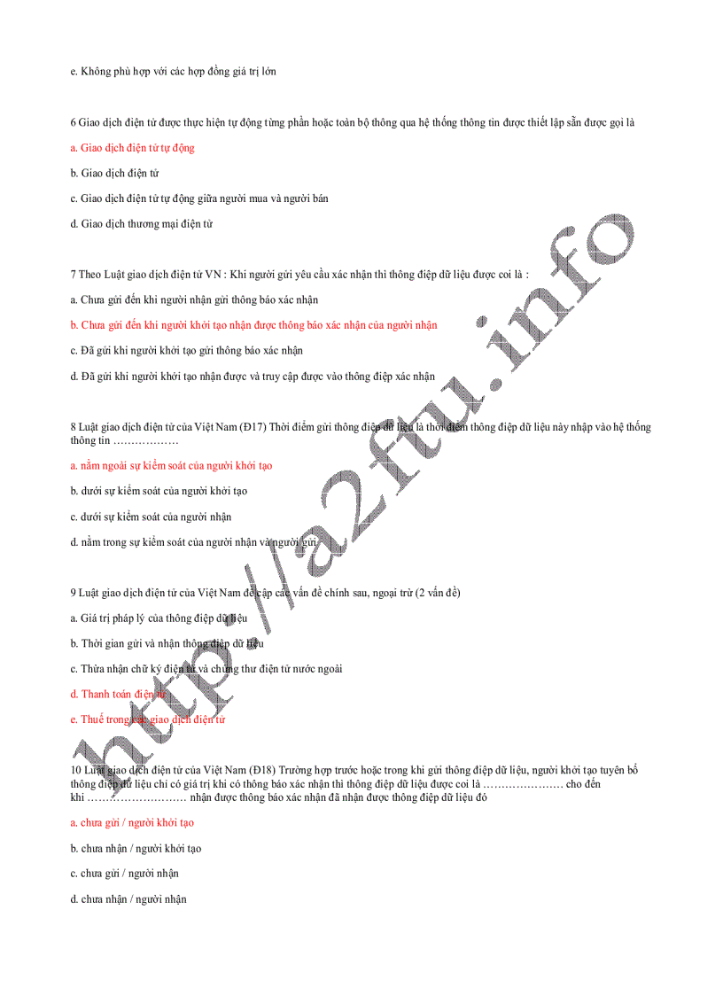 image for page Trắc nghiệm về luật giao dịch điện tử có đáp án