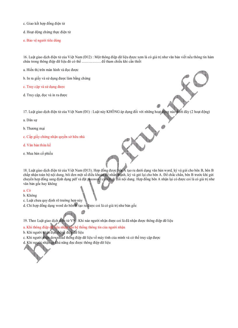 image for page Trắc nghiệm về luật giao dịch điện tử có đáp án