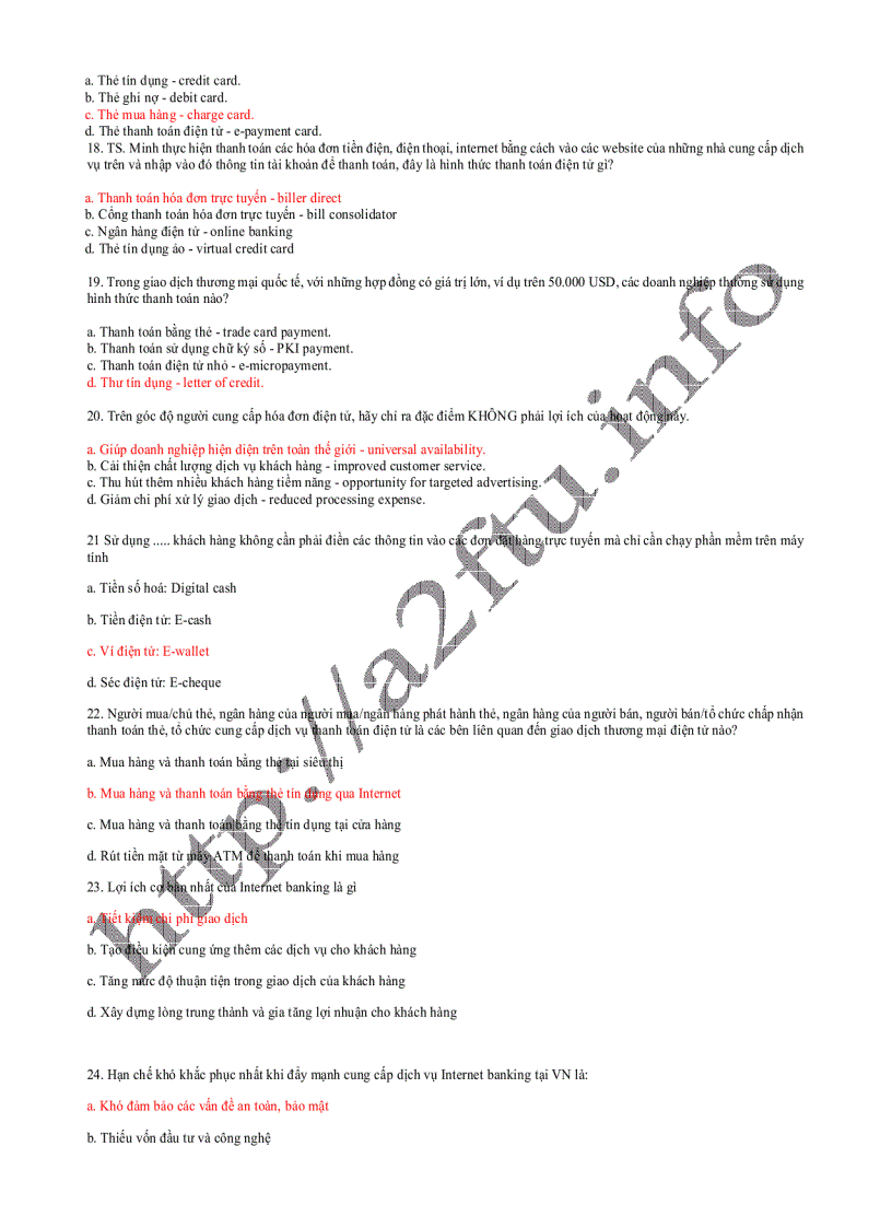 image for page Câu hỏi trắc nghiệm về thanh toán điện tử có đáp án