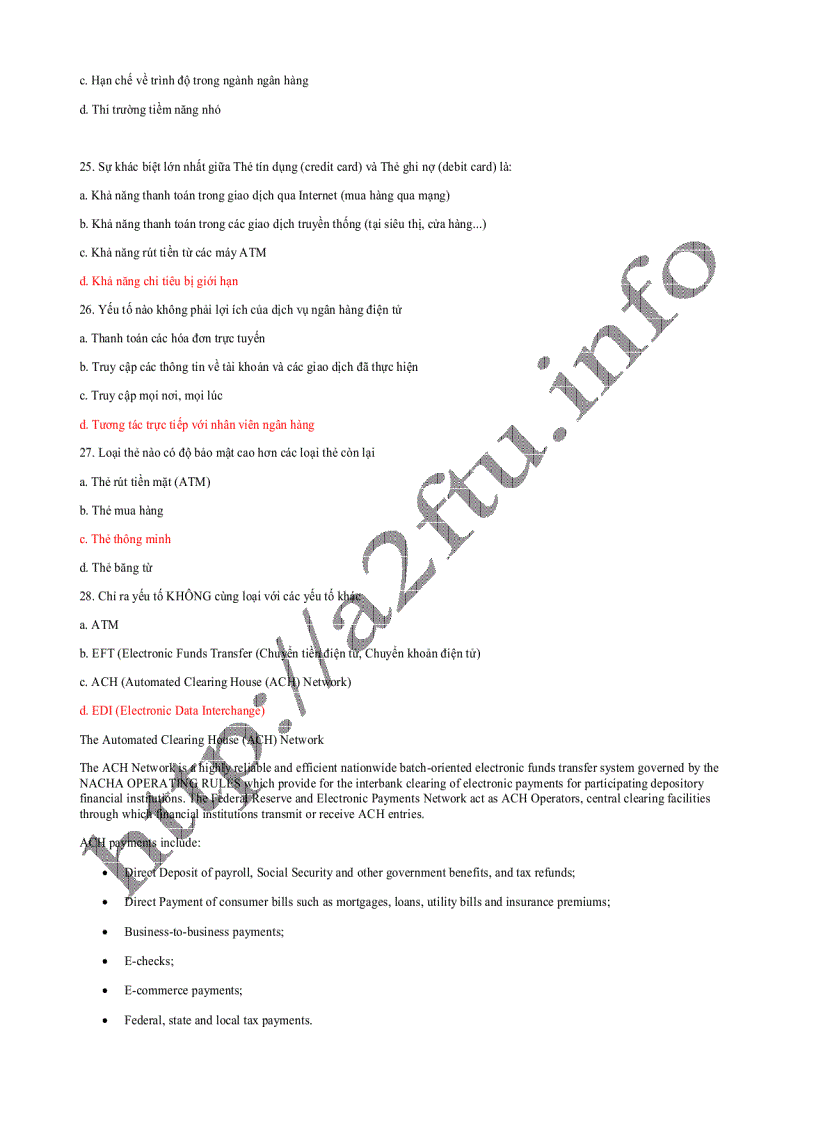 image for page Câu hỏi trắc nghiệm về thanh toán điện tử có đáp án