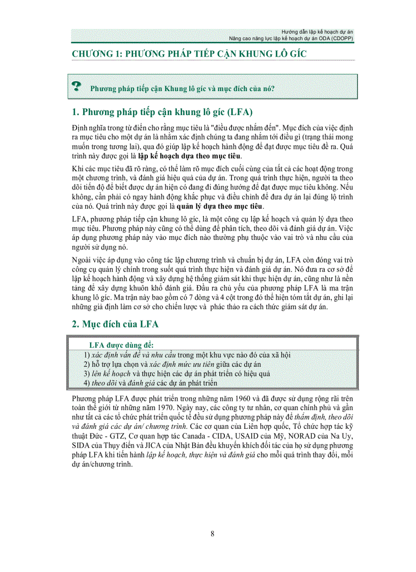 image for page Lập kế hoạch dự án ODA