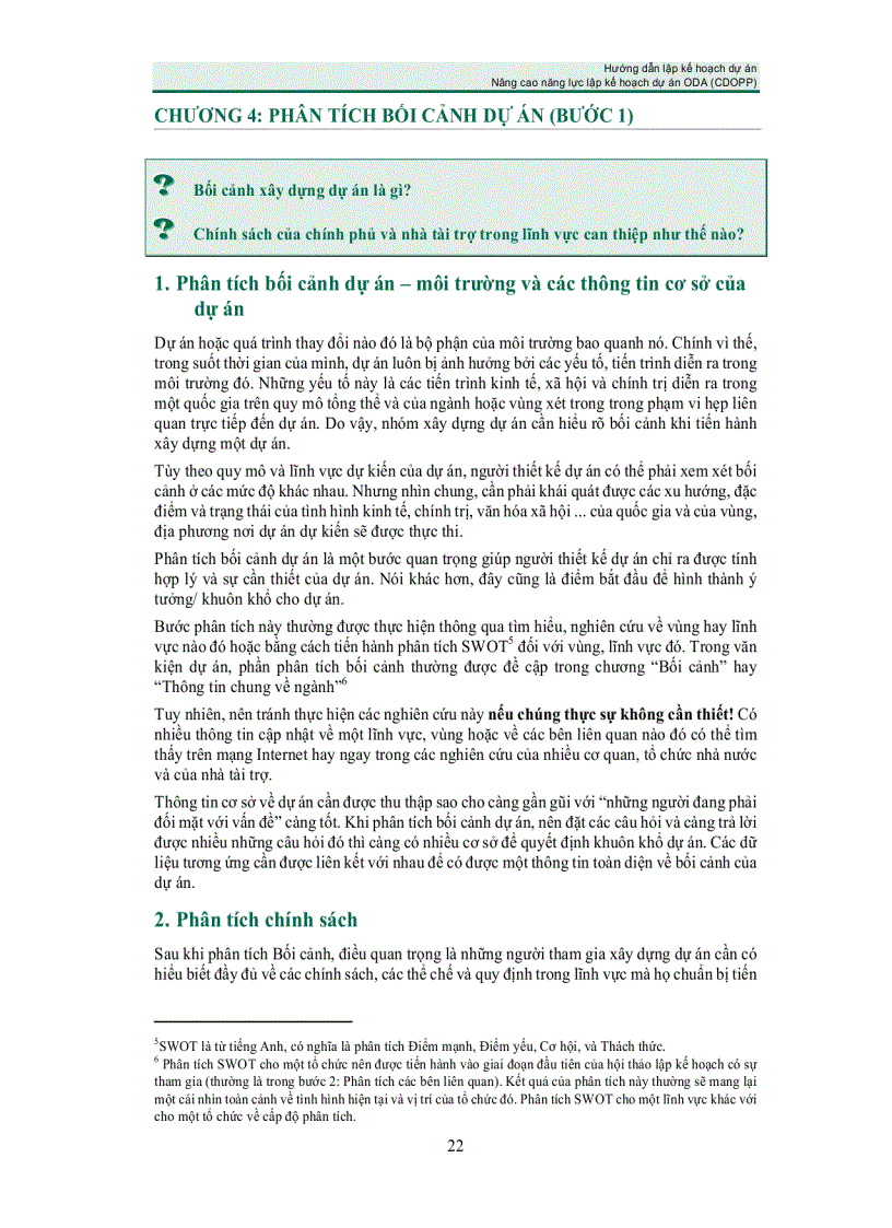 image for page Lập kế hoạch dự án ODA