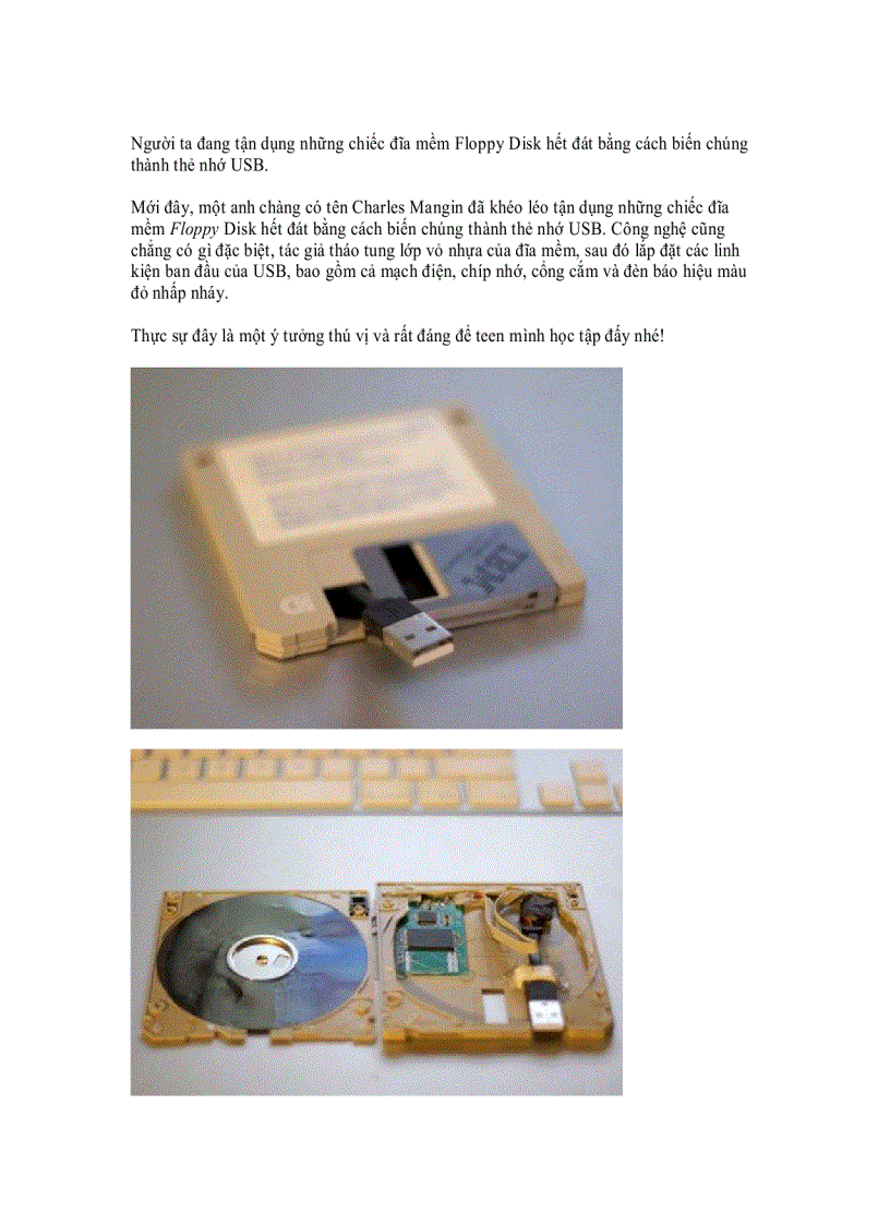 image for page Biến đĩa mềm đồ cổ thành thẻ lưu trữ USB