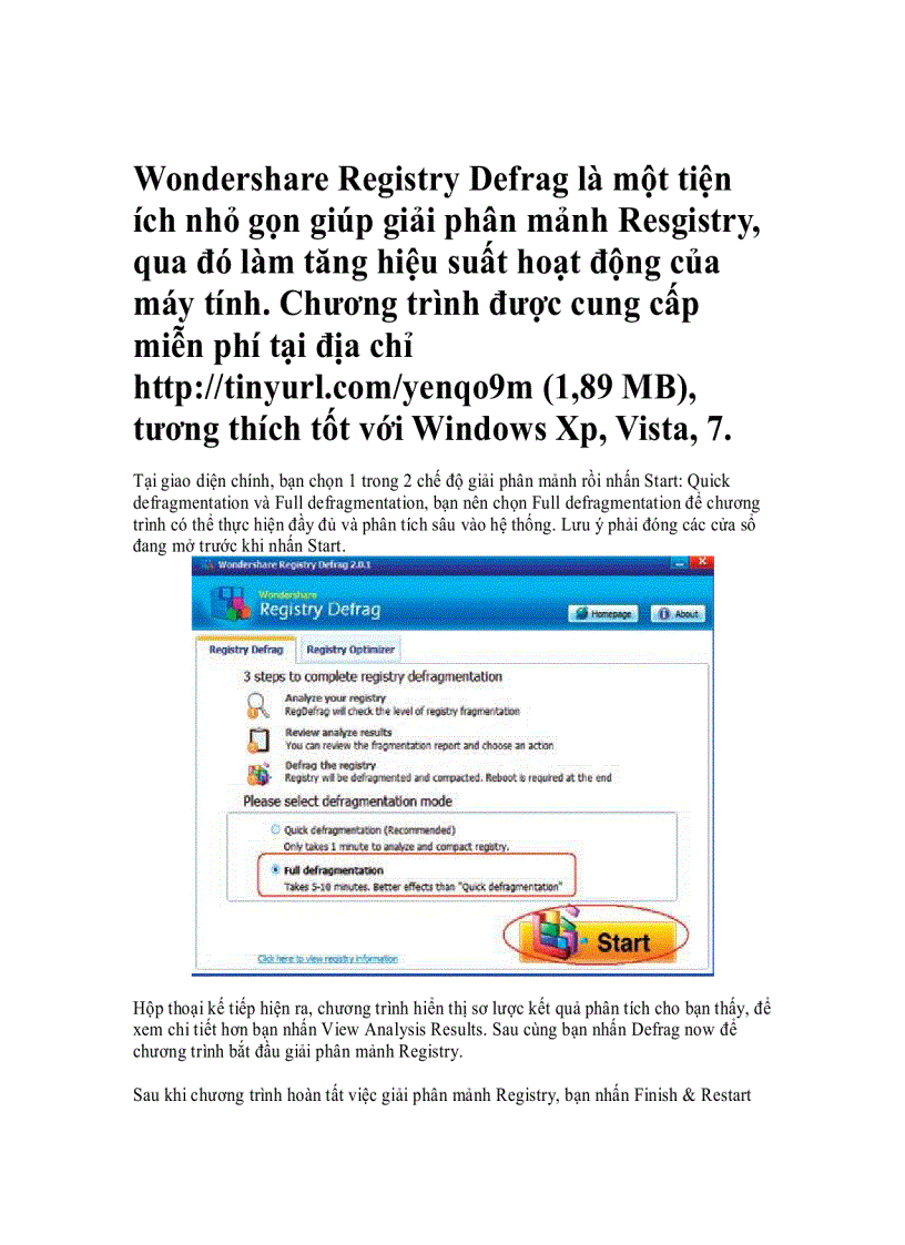 image for page Giải phân mảnh Registry