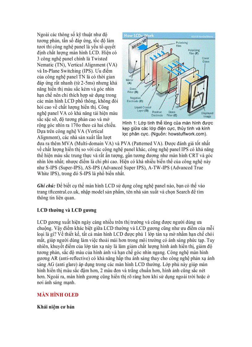 image for page Màn hình LCD và OLED