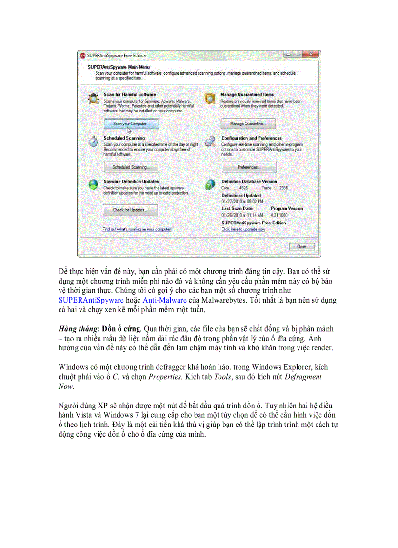 image for page Các cách bảo trì máy tính