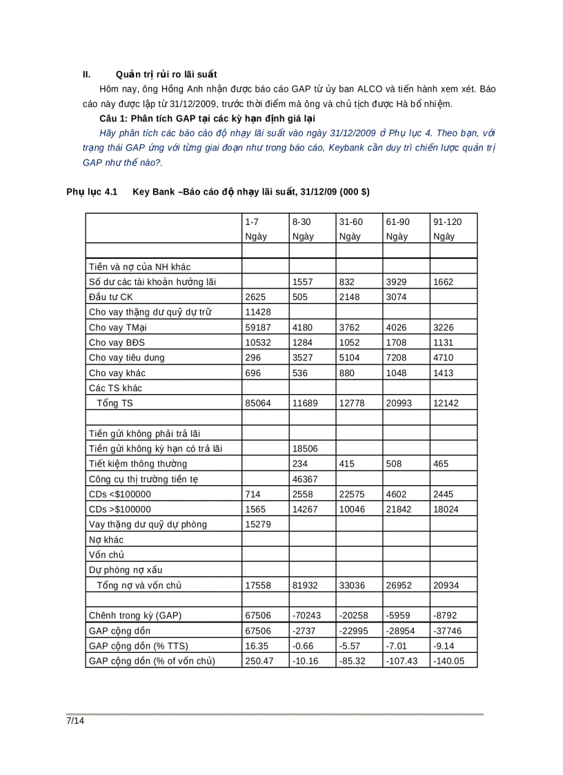 image for page Bài tập tình huống Key bank