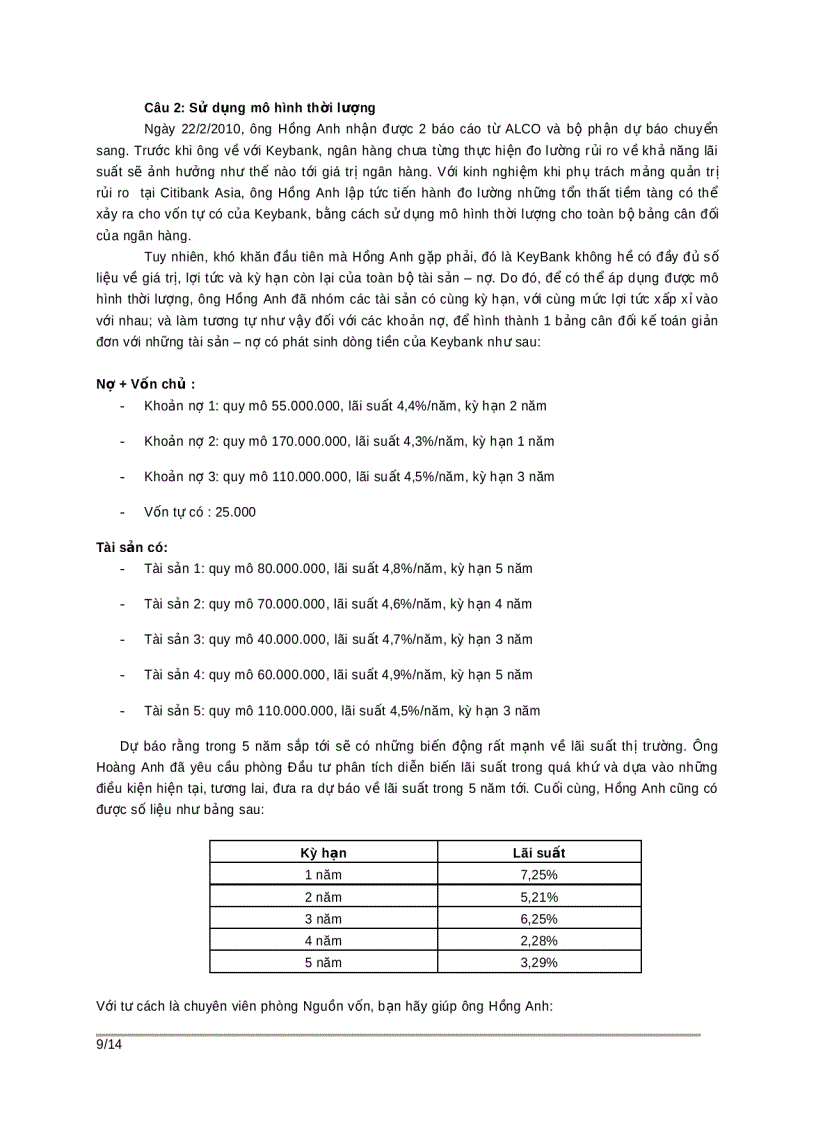 image for page Bài tập tình huống Key bank