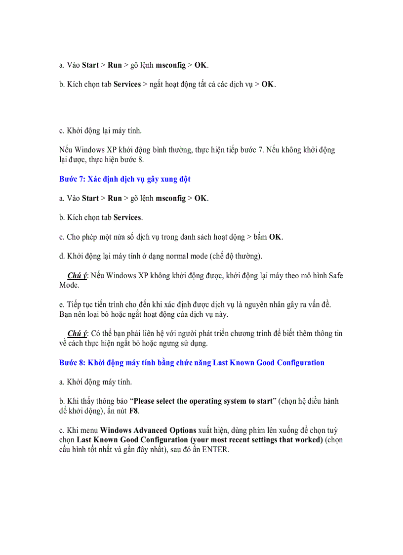 image for page Xử lý lỗi khi cài đặt phần cứng hay phần mềm mới trong XP