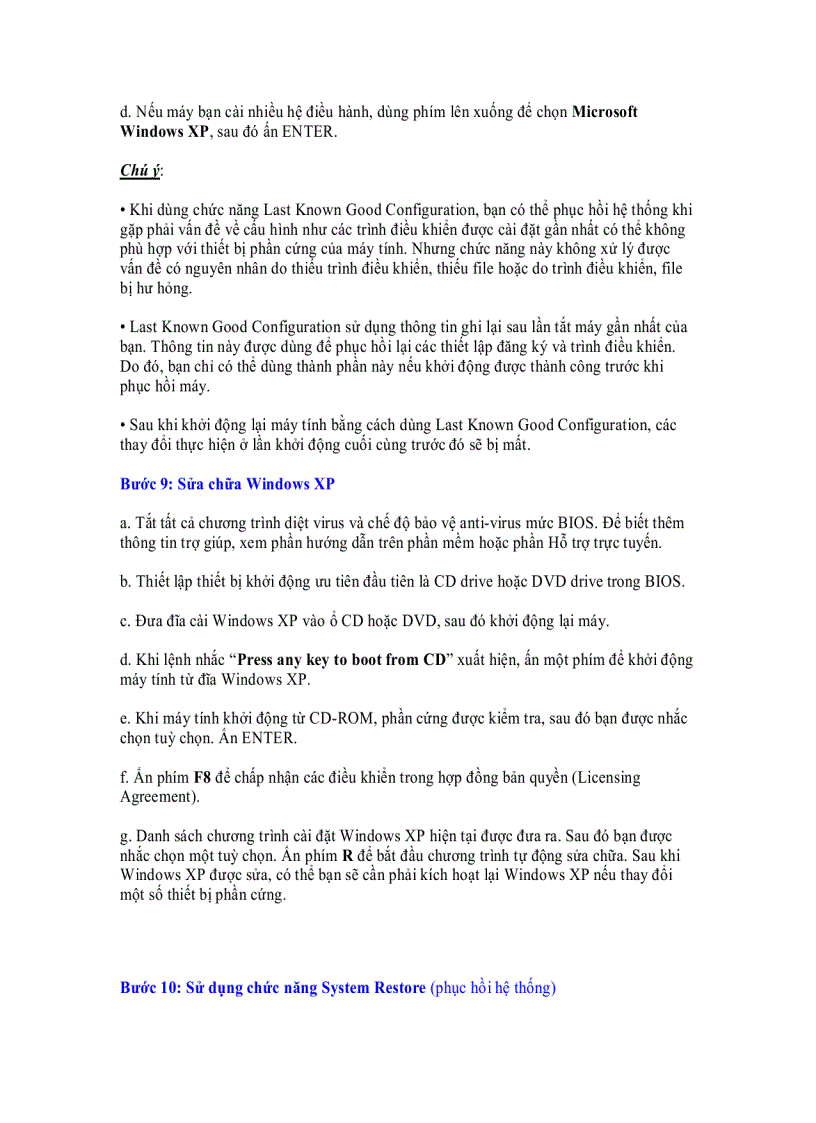 image for page Xử lý lỗi khi cài đặt phần cứng hay phần mềm mới trong XP