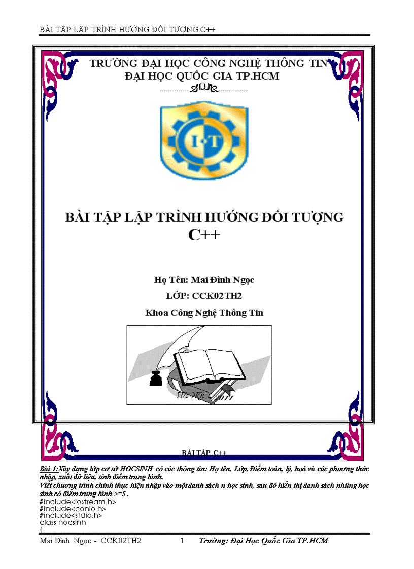 image for page Bài lập trình hướng đối tượng C