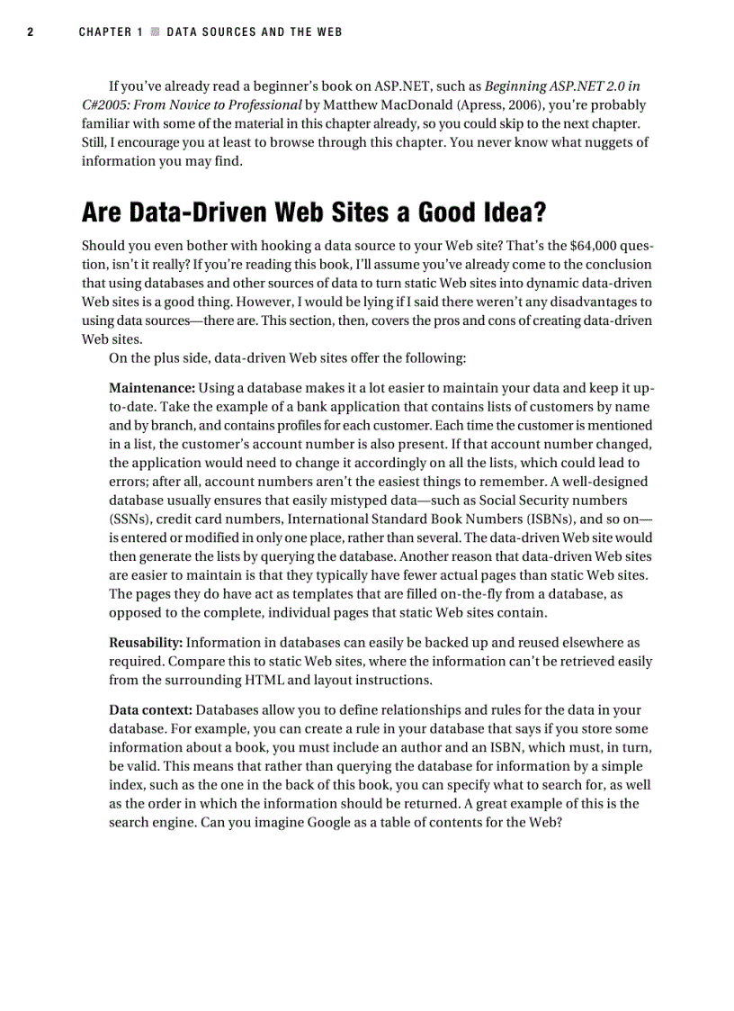image for page Beginning ASP NET 2 0 Databases From Novice to Professional
