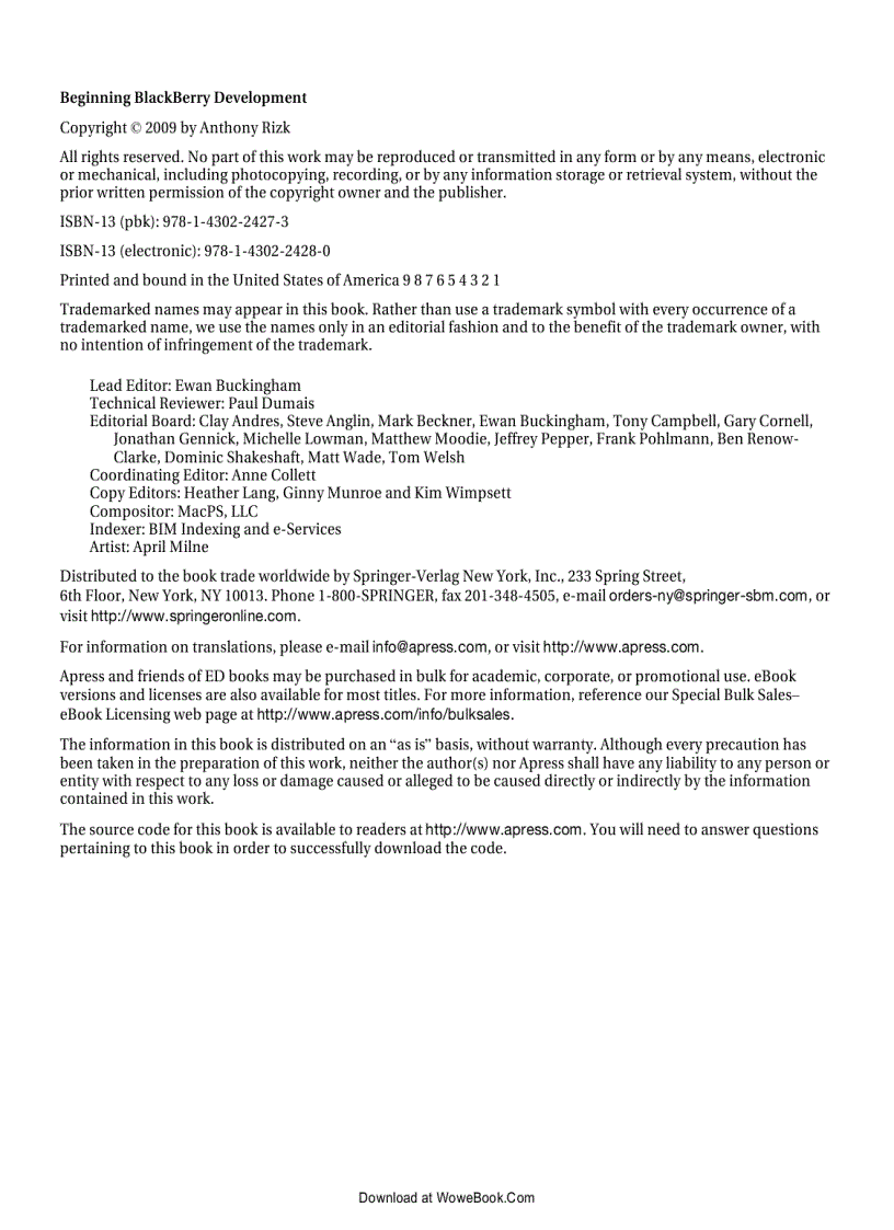 image for page Beginning BlackBerry Development