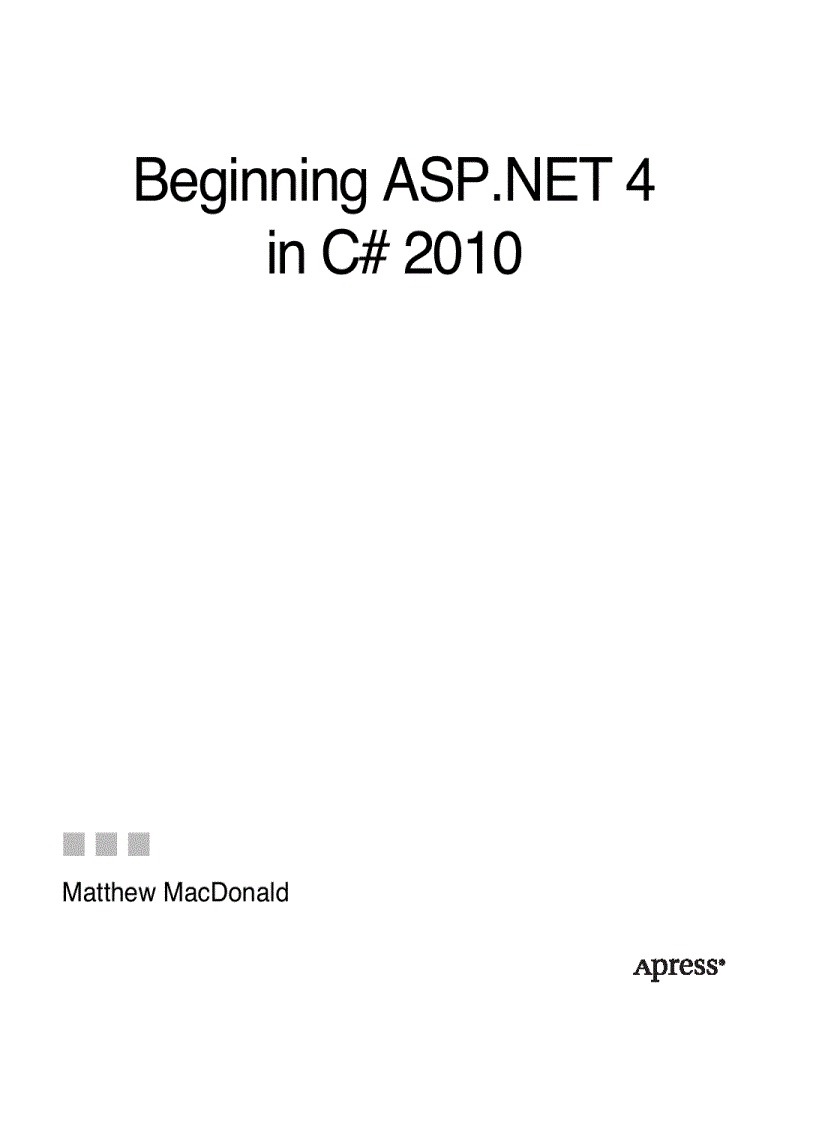 Beginning ASP NET 4 in C 2010
