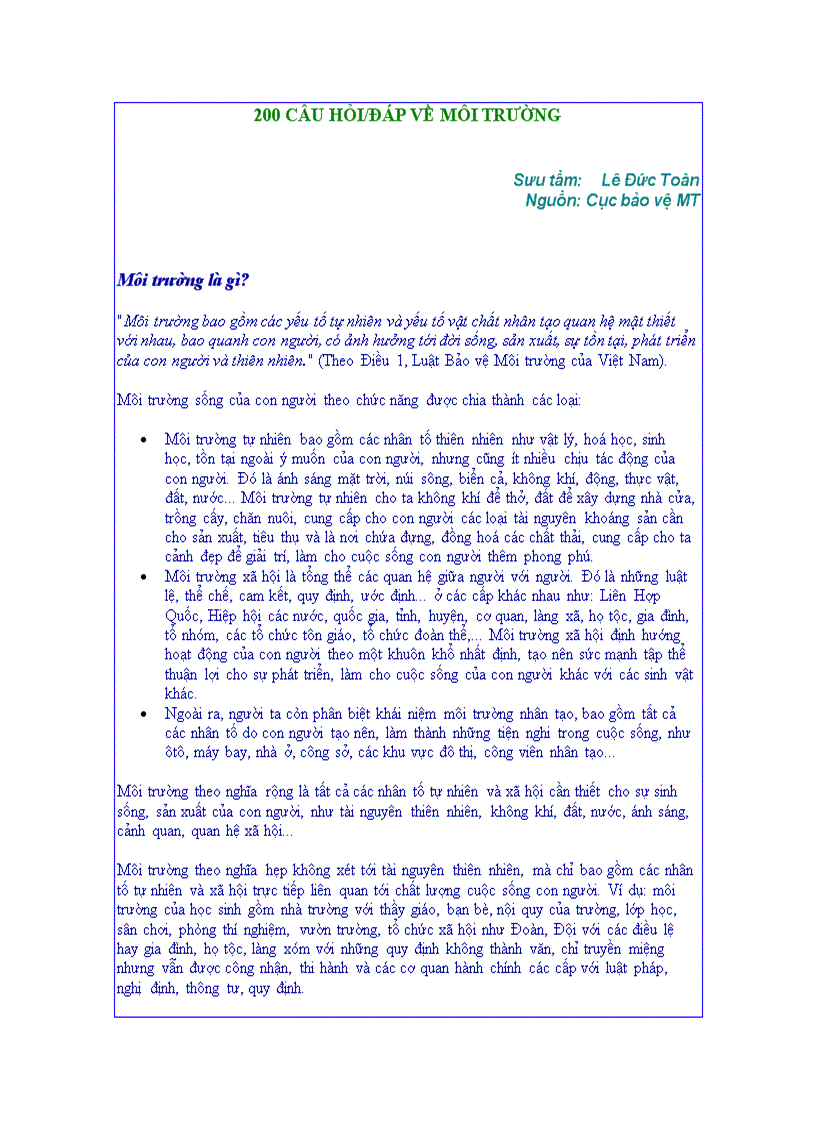 image for page 200 câu hỏi đáp về môi trường