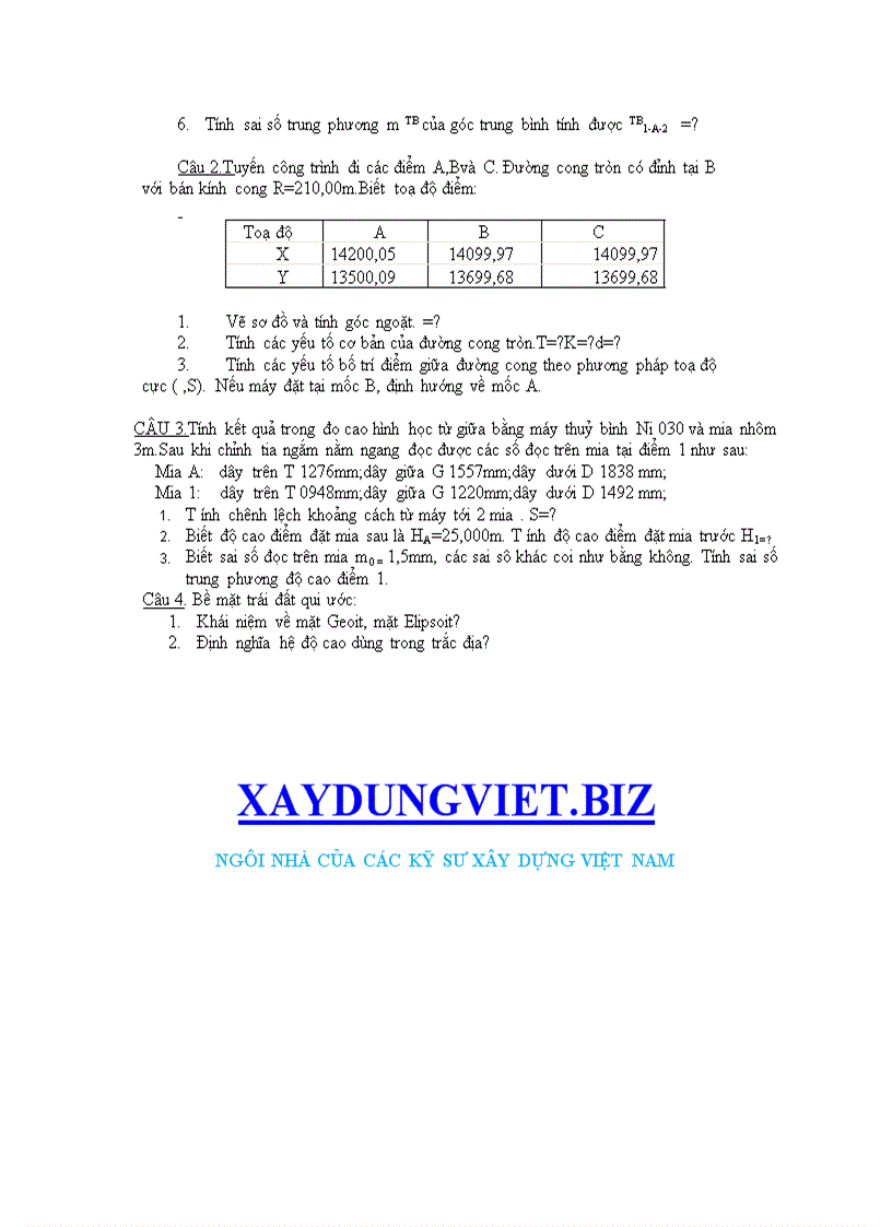 image for page Câu hỏi ôn thi trắc địa ĐHXD