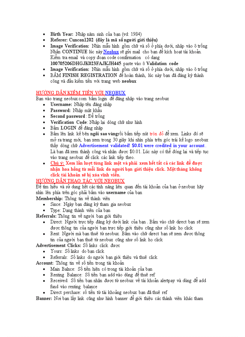 image for page Thông tin tổng quan về neobux