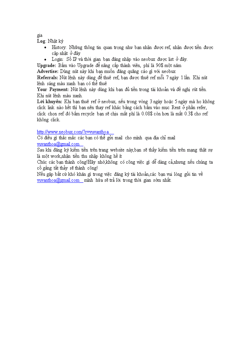 image for page Thông tin tổng quan về neobux