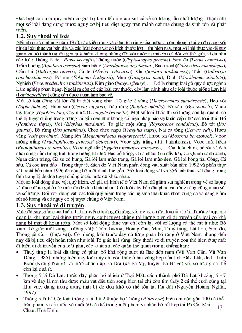 image for page Đa Dạng Sinh Học Và Bảo Tồn ĐDSH ở Việt Nam