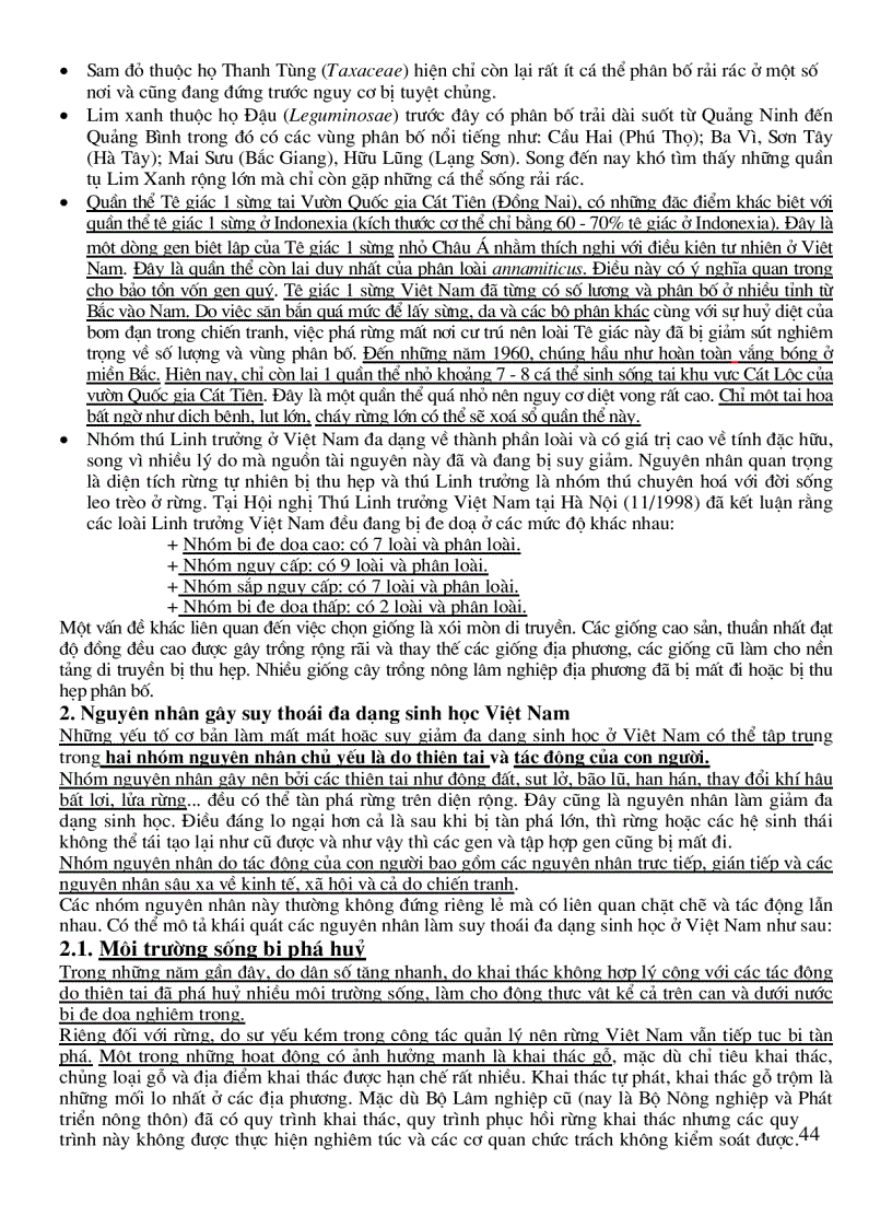 image for page Đa Dạng Sinh Học Và Bảo Tồn ĐDSH ở Việt Nam
