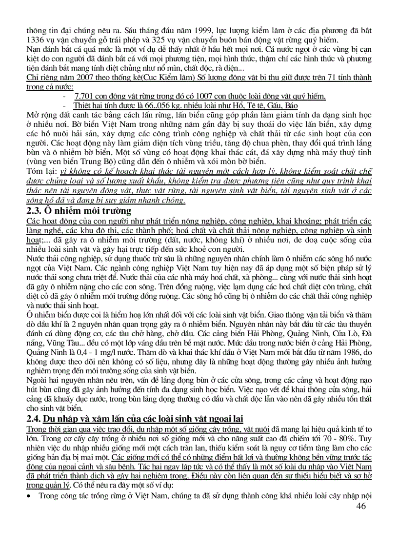 image for page Đa Dạng Sinh Học Và Bảo Tồn ĐDSH ở Việt Nam