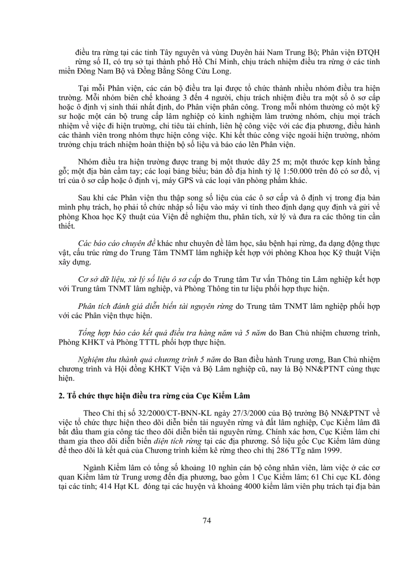 image for page Tổ Chức Thực Hiện Điều Tra Rừng