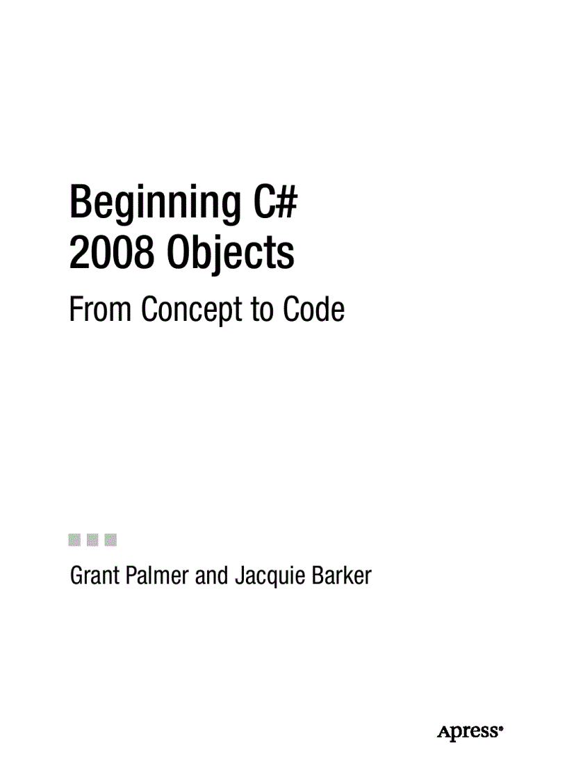 Beginning C 2008 Objects From Concept to Code