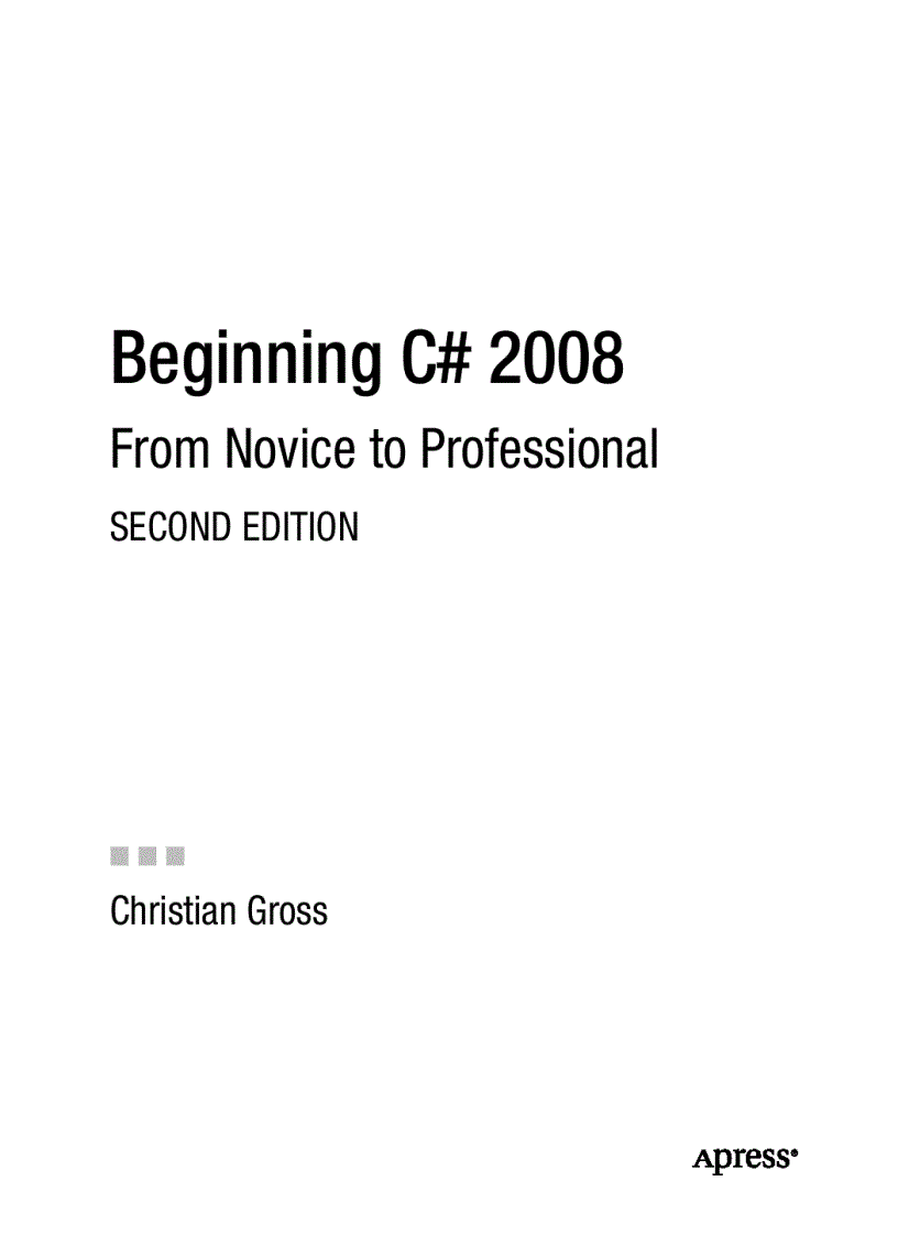 image for page Beginning C 2008 From Novice to Professional