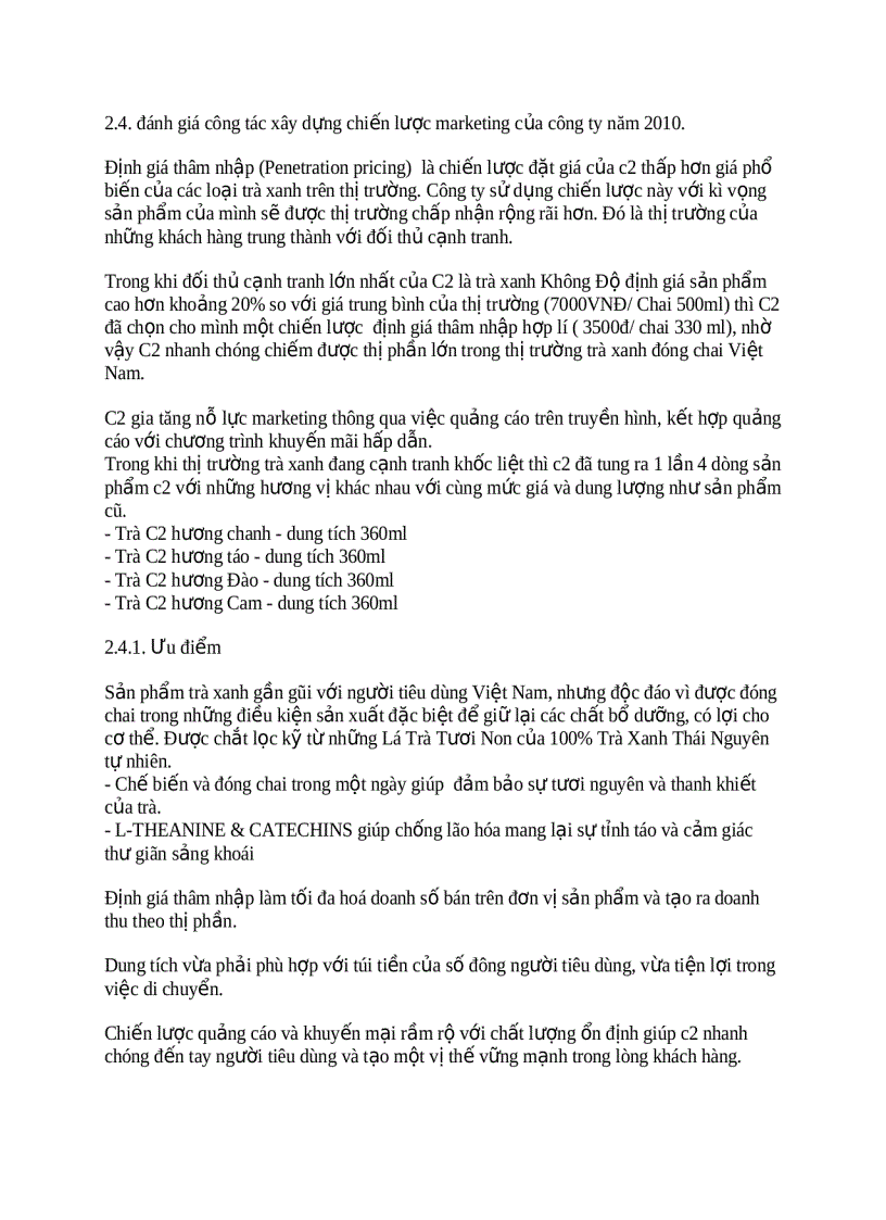 image for page Công tác xây dựng chiến lược marketing của C2