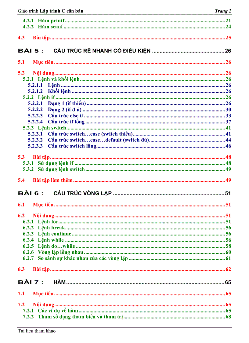 Giáo trình lập trình C CĂN Bản 1