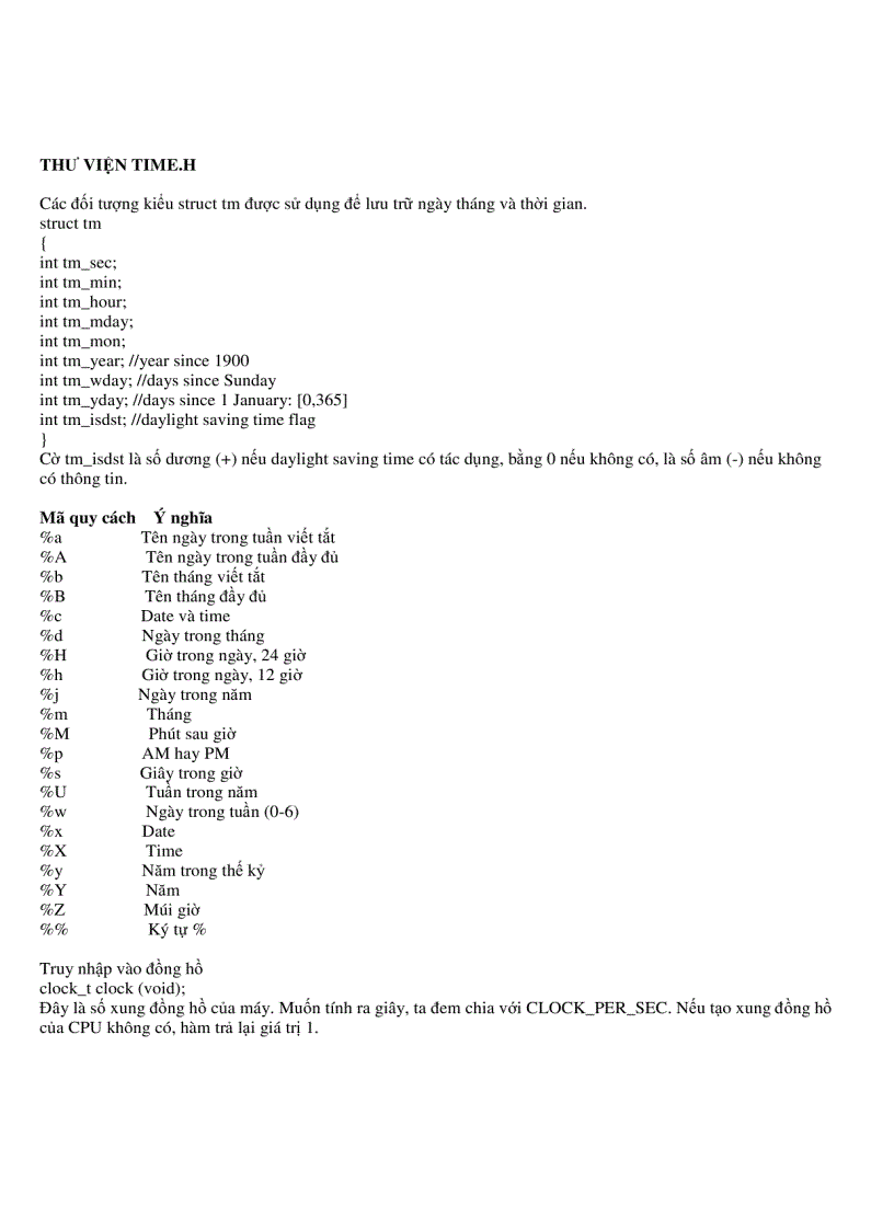 image for page Các hàm trong thư viện của C C