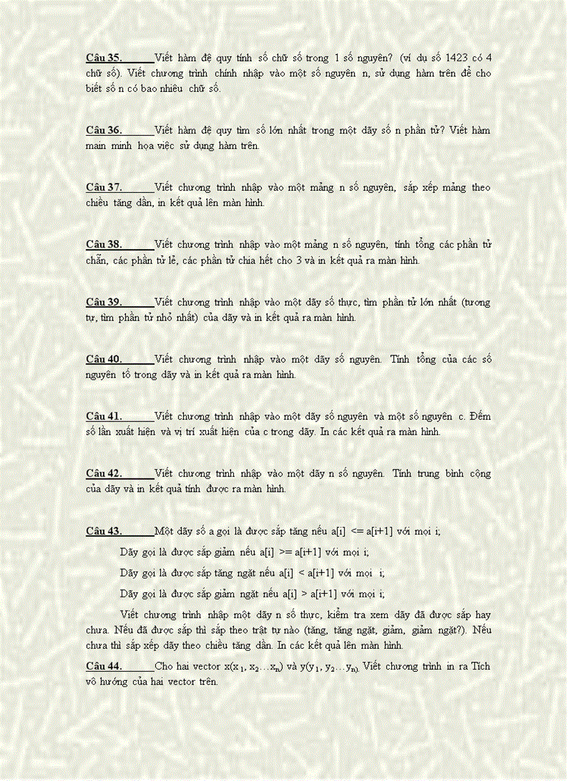 image for page Ngân hàng câu hỏi kỹ thuật lập trình